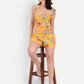 Women’s yellow floral Leo top CB with sleeveless design, relaxed fit and stylish summer look